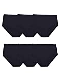 Fruit of the Loom Women's Tag Free Cotton Panties (Regular & Plus Size), Brief-6 Pack-Black, 9