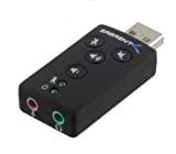 SABRENT USB 2.0 External Surround Sound Adapter - Add Sound to a Desktop or Notebook - Driverless! (USB-SBCV)