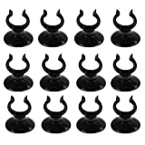 AQUANEAT 12 Pack Aquarium Suction Cup Clip Black, for Aquarium Heater, Tubing Hose, Plant, Decoration, Fish Tank (Small 3/4")