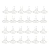 AQUANEAT Aquarium Suction Cups, for Fish Tank Airline Tubing, with Clips 1/4" Dia, 24pcs (Clear)