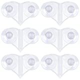 Pawfly 6 Pack Aquarium Divider Clip with Suction Cup Heart Shaped Clear Plastic Isolation Holder for Fish Tank