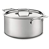 All-Clad BD55508 D5 Brushed 18/10 Stainless Steel 5-Ply Bonded Dishwasher Safe Stockpot Cookware, 8-Quart, Silver