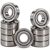10 Pack R4ZZ Double Metal Seal Bearing 1/4 x 5/8 x 10/51 inch, Pre Lubricated,Stable Performance,Cost Effective, Deep Groove Ball Bearings