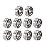 uxcell FR188-2RS Flanged Ball 1/4" x 1/2" x 3/16" Double Sealed (GCr15) Chrome Steel Bearings 10pcs