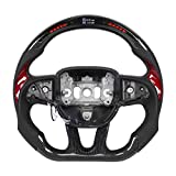 Hellcat Steering Wheel Carbon Fiber Steering Wheel LED Race Digital Display Shift Lights LED Performance Steering Wheel Fit for Dodge Challenger/Charger SRT HELLCAT 2015‑2020