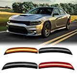 4Pcs Smoked LED Side Marker Light Compatible with Dodge Charger 2015 2016 2017 2018 2019 2020 2021 Front Lights Amber Rear Lamp Lights Red, Replace 68214405AA, 68214404AA, 68214127AA