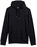 Amazon Essentials Men's Lightweight Jersey Pullover Hoodie, Black, Large