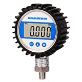 MEASUREMAN 3-1/8" Dial Size, Digital Pressure Gauge, 0-10000psi/bar/Mpa, 1/4"NPT Lower Mount, 0.25% Accuracy