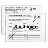 2-Pack Scratchproof Vaccine Card Holder, CDC Vaccination Card Protector 4 × 3 Inches, Immunization Vaccinate Record Cards Plastic Holder for Badge Record ID Card Name Tag
