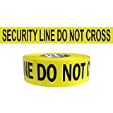 Presco Premium Printed Barricade Tape [3 mil thick]: 3 in. x 1000 ft. (Yellow with Black"SECURITY LINE DO NOT CROSS" printing) [NON-ADHESIVE]