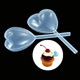 AKOAK 50 Pieces 4ml Disposable Clear Heart Shape Plastic Pipettes Liquid Dropper Pipette Liquid Injector for Jam,Cupcakes,Chocolate,Strawberries,Ice Cream