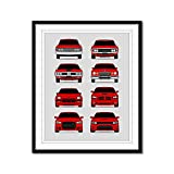 Dodge Charger Generations Inspired Poster Print Wall Art of the History and Evolution of the Dodge Charger (Unframed)