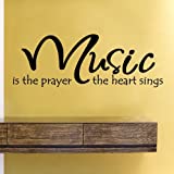 Music is The Prayer The Heart Sings Vinyl Wall Decals Quotes Sayings Words Art Decor Lettering Vinyl Wall Art Inspirational Uplifting