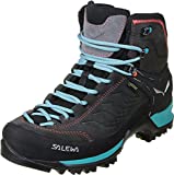 Salewa Womens WS Mountain Trainer Mid Gore-TEX High Rise Hiking Shoes, Grey (Magnet/Viridian Green), 11 US
