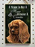 Cavalier King Charles Spaniel gifts, Ruby Red Cavalier, Wooden Plaque, Sign - A House Is Not A Home Without A Cavalier