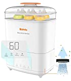 Bololo Baby Bottle Sterilizer and Dryer| Sanitizer for Baby Bottles，Breast Pump | 600W Stronger Power eletric Bottle Steamer Box | LED Touch Screen | Auto Shut-Off