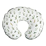 Boppy Nursing Pillow Cover –Organic Fabric | Green Little Leaves Side and Sage Dots Side | Organic Cotton Fabric | Fits Boppy Bare Naked, Original and Luxe Breastfeeding Pillow | Awake Time Only
