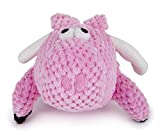 goDog Checkers Flying Pig with Chew Guard Technology, Plush Squeaker Dog Toy, Small, Pink