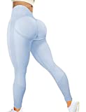 Tryon Scrunch Butt Lift Leggings for Women High Waist Seamless Leggings Workout Gym Yoga Pants Blue M