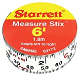 Starrett SM66ME Adhesive Tape Measure, 3/4" Width, 6' Length