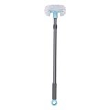 Casabella Extendable All-Purpose Bathroom Tub and Tile Scrubber Brush, Graphite/Aqua 40.8" x 2.5" x 10"