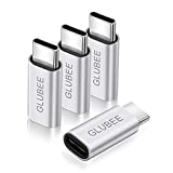 USB-C to Lighting Adapter – GLUBEE Lighting (Female) to USB-C (Male) Charging Adapter for Galaxy S10 Note 9 Pixel 3 U12 Moto Z3 and More (Pack of 4)