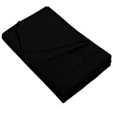 FLXXIE California King Size Flat Bedding Sheet, Ultra Soft Microfiber Bed Flat Sheet, Classic and Durable, Wrinkle, Fade, Stain Resistant, Black