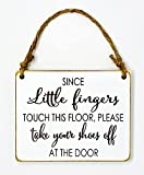 Little Fingers (Baby) Front Door Sign - Please Take Your Shoes Off Sign - Baby Shower Gift