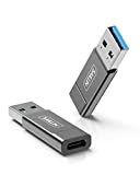 10Gbps USB C Female to USB Male Adapter 2 Pack, SAILLIN Zinc Alloy High-Speed Data Transmission & 60W Fast Charging Double-Sided USB 3.1 to USB-C Adapter Compatible with Laptop, Charger, Quest Link