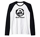 Marvel Moon Knight Black and White Sketch Logo Raglan Baseball Tee