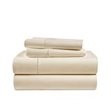 Luxury 100% Egyptian Cotton Bed Sheets - 1000 Thread Count 4-Piece Ivory Full Sheets Set, Long Staple Cotton Bedding Sheets, Sateen Weave, Hotel Sheets, 16" Deep Pocket (Fits Upto 17" Mattress)