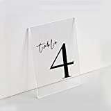 UNIQOOO 20 Pack Clear Blank Acrylic Sign - 5x7 Inch Table Number Signs, Wedding Signs, Card and Gift Sign, Christmas Party & Dinner Signs, Hand Lettering Quotes, Gift Ideas - Stand Holder NOT Included