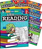 180 Days of Reading for K-6, Set of 7 Assorted Reading Workbooks, One Per Grade Level for Kindergarten through Sixth Grade (180 Days of Practice)