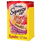 Hartz Delectables Squeeze Up Senior 10+ Interactive Lickable Wet Cat Treats 4 Count (Pack of 8)