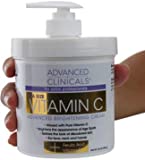 Advanced Clinicals Vitamin C Cream. Advanced Brightening Cream. Anti-aging cream for age spots, dark spots on face, hands, body. (16oz)