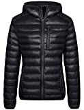 Wantdo Women's Packable Ultra Light Short Down Jacket Puffer Coat Black Medium