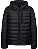 Wantdo Men Water Repellent Packable Insulated Hooded Puffer Down Jacket(Black,M)