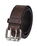 Dickies Men's Big and Tall Leather Double Prong Belt, Brown, 3X (Waist: 50-52)