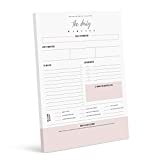 Bliss Collections Daily Planner with 50 Undated 8.5 x 11 Tear-Off Sheets - Simple Pink Self-Care Calendar, Organizer, Scheduler, Productivity Tracker for Organizing Goals, Tasks, Notes, To-Do Lists