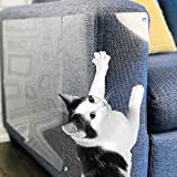 Stelucca Amazing Shields Cat Scratch Furniture Protector - Pack of 6, Adhesive Clear 17x12 in Cat Training Couch Protector - Plastic, Anti Scratching Sticky Tape Cat Repellent Mat - Scratching Post