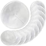 12pcs Bamboo Nursing Breast Pads with Laundry Bag - Contoured Leak-Proof Breastfeeding Nipple Pad for Maternity, Reusable Nipple Covers for Breast Feeding (Pastel Touch, 4.5 inch)