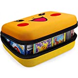 Cards Holder Compatible with PM TCG Card. Card Organizer Case Fits Up to 400+ Game Cards. Cards Storage Box with 2 Removable Dividers (Yellow)