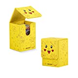 DEVASO Cards Holder Compatible with Pokemon Cards. Card Organizer Case Fits Up to 200 Game Cards with 2 Removable Dividers Cards Storage Case for Yugioh, Magic MTG Cars (Yellow)