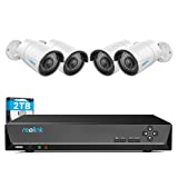 REOLINK 4MP 8CH PoE Security Camera System, 4pcs Wired 1440P Security IP Camera for Indoor and Outdoor, Person Vehicle Detection, 4K 8CH NVR with 2TB HDD for 24-7 Recording RLK8-410B4