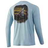 HUK Men's KC Pursuit Long Sleeve Sun Protecting Fishing Shirt, Just Teasin' -Ice Blue, Small