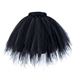 AWAYTR Adult Tutus Skirts for Women - 4 Layers Tutu Skirt for Halloween Costume (Black, Large/X-Large)