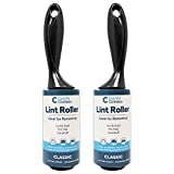 Sticky Tape Lint Roller 2-pk for Clothes, Dust & Lint - 140 Sheets Total (2 Rolls/70 Sheets Per Roll) - Lint Rollers for Pet Hair by Comfy Clothiers