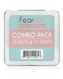 Fearless Double Sided Tape - Combo Pack of Dots and Strips for Fashion, Clothing & Body | All Day Strength & Superior Adhesive Grip Yet Gentle on Skin & Fabrics | Transparent Tape for All Skin Tones