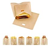 Non-Stick Reusable Toaster Bags (Set of 12),Heat Resistant, Gluten Free，for grilled cheese sandwiches