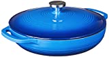 Lodge Enameled Cast Iron Covered Casserole, 3.6-Quart, Caribbean Blue, Oval casserole